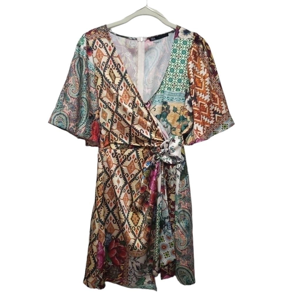 Zara PATCHWORK PRINT DRESS, SIZE S - Picture 3 of 15
